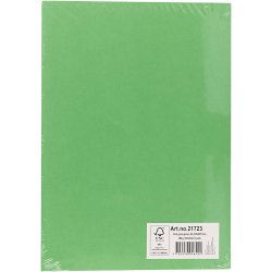 Karton, A4, ark 210x297 mm, 180 g, gr&aelig;sgr&oslash;n, 100 ark/ 1 pk.