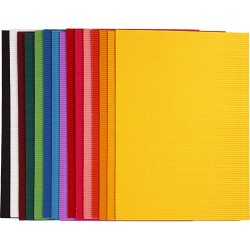 B&oslash;lgekarton, ark 25x35 cm, 80 g, 15 ass. ark/ 1 pk.