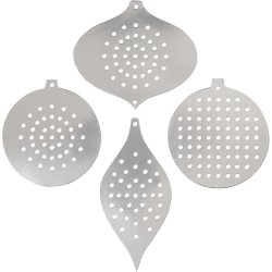 Sykarton, juleornamenter, H: 8,5-12 cm, hulstr. 3 mm, metallic s&oslash;lv, 8 stk./ 1 pk.