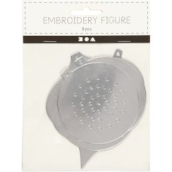 Sykarton, juleornamenter, H: 8,5-12 cm, hulstr. 3 mm, metallic s&oslash;lv, 8 stk./ 1 pk.