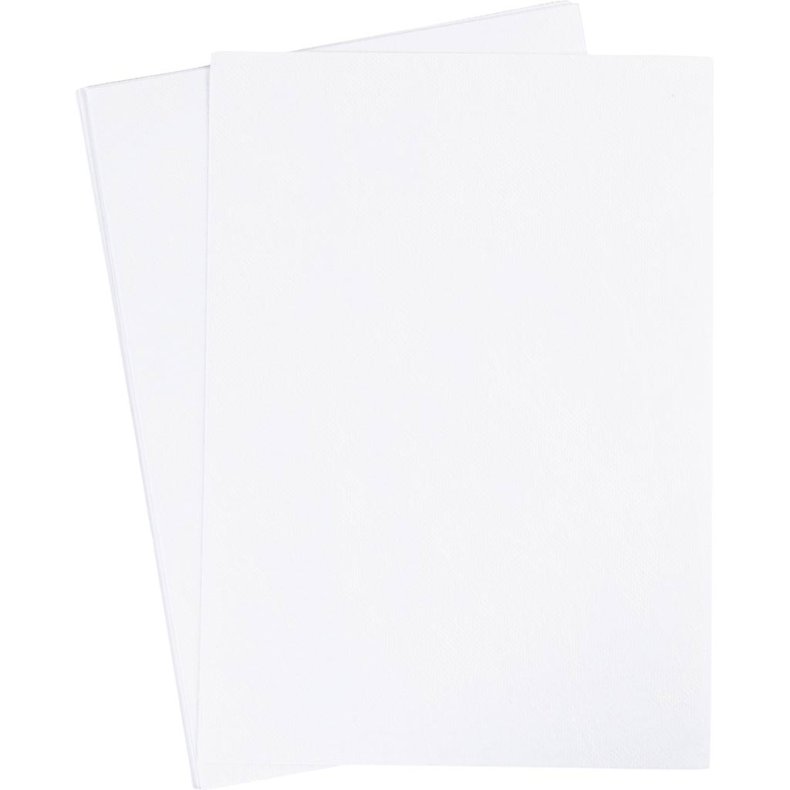 Vandopl&oslash;selige Broderiark, A5, ark 148,5x210 mm, hvid, 8 ark/ 1 pk.