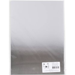 Metalkarton, A4, ark 210x297 mm, 280 g, s&oslash;lv, 10 ark/ 1 pk.