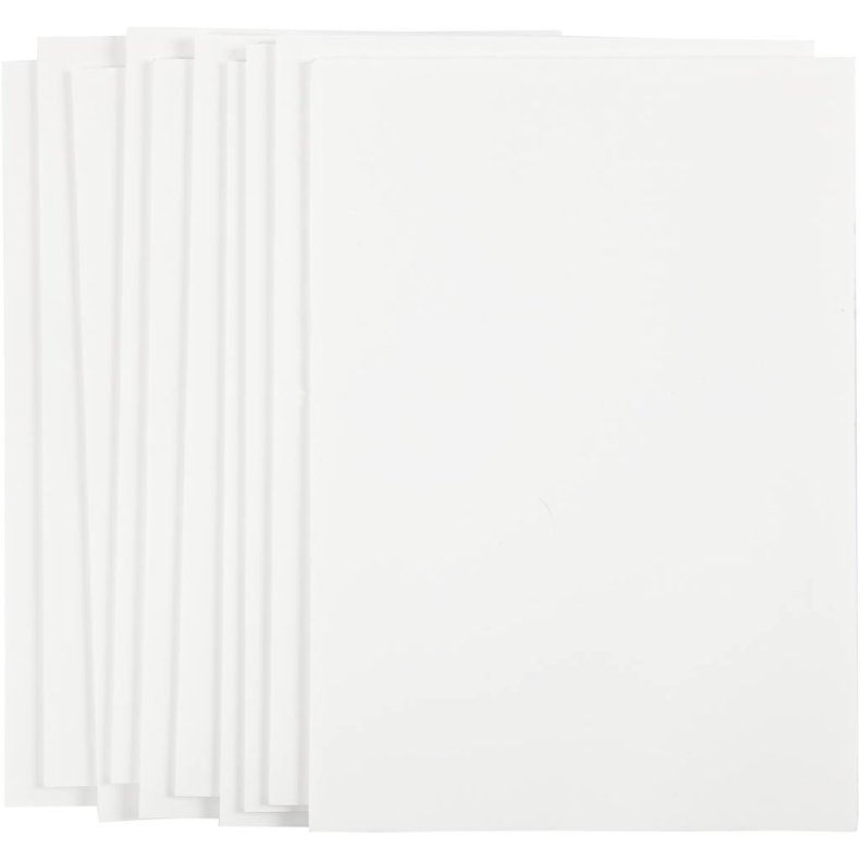 Skumkarton, A4, ark 210x297 mm, tykkelse 3 mm, hvid, 10 ark/ 1 pk.