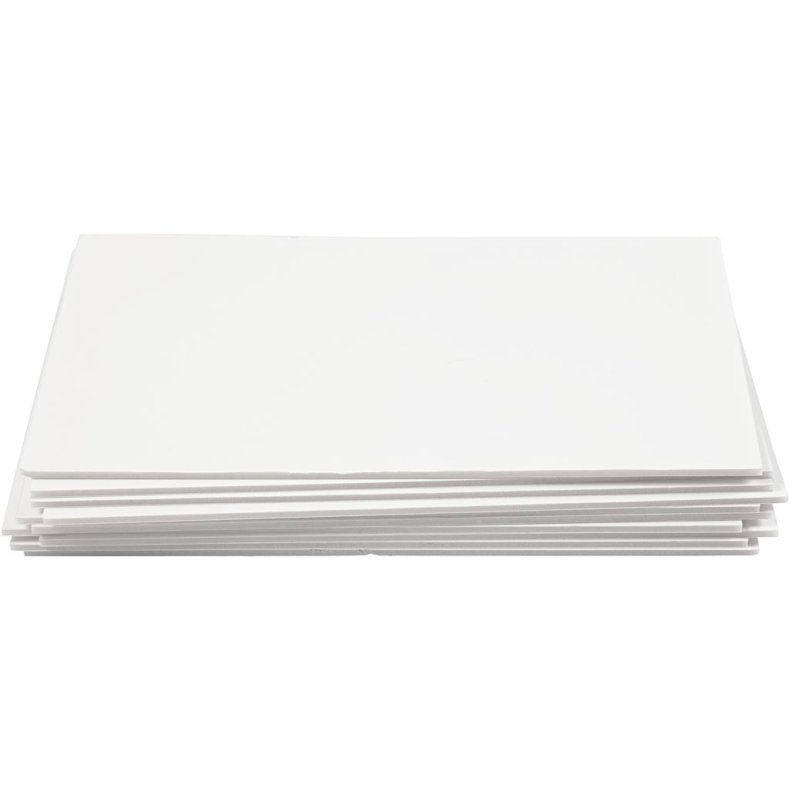 Skumkarton, A4, ark 210x297 mm, tykkelse 3 mm, hvid, 10 ark/ 1 pk.