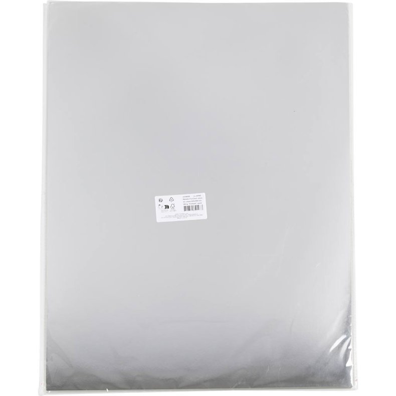 Metalkarton, A2, ark 420x594 mm, 280 g, s&oslash;lv, 10 ark/ 1 pk.