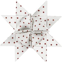 Stjernestrimler, L: 44+78 cm, diam. 6,5+11,5 cm, B: 15+25 mm, r&oslash;d, hvid, 60 strimler/ 1 pk.
