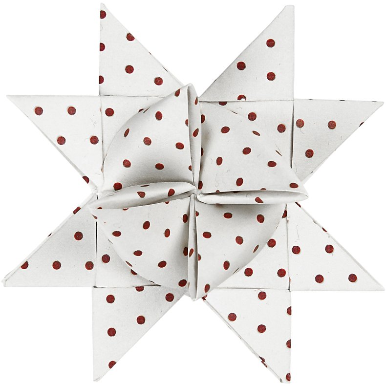 Stjernestrimler, L: 44+78 cm, diam. 6,5+11,5 cm, B: 15+25 mm, r&oslash;d, hvid, 60 strimler/ 1 pk.