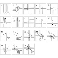 Stjernestrimler, L: 44+78 cm, diam. 6,5+11,5 cm, B: 15+25 mm, r&oslash;d, hvid, 60 strimler/ 1 pk.