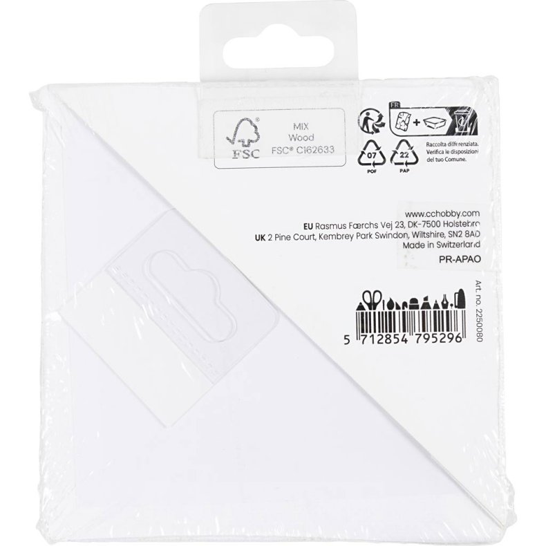 Malerplade, str. 10x10 cm, tykkelse 3 mm, 280 g, 1 stk.