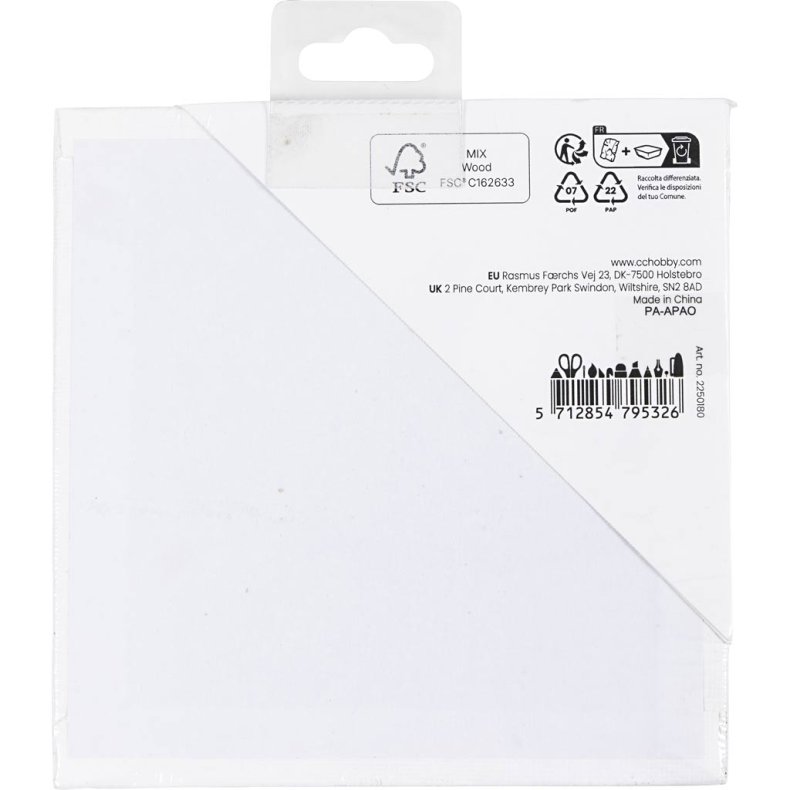 Malerplade, str. 12,4x12,4 cm, tykkelse 3 mm, 280 g, 1 stk.