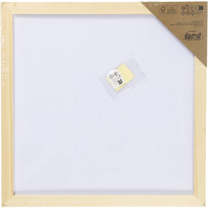 Malerplade med tr&aelig;ramme, str. 30x30 cm, 280 g, hvid, 1 stk.