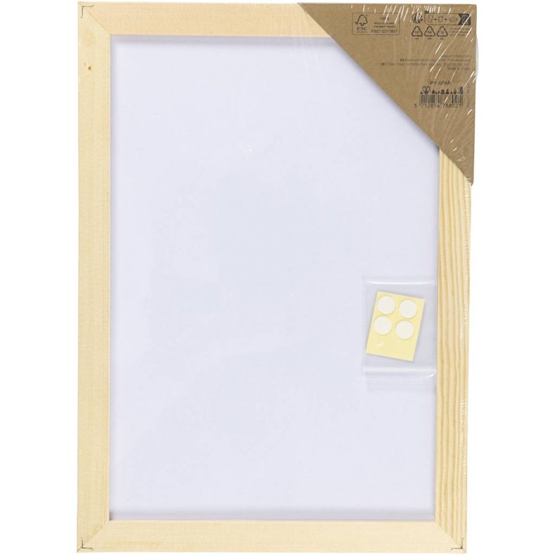 Malerplade med tr&aelig;ramme, A4, str. 21x29,7 cm, 280 g, hvid, 1 stk.