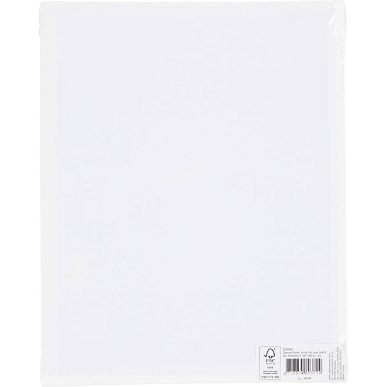 Malerplade, str. 24x30 cm, tykkelse 3 mm, 280 g, hvid, 1 stk.
