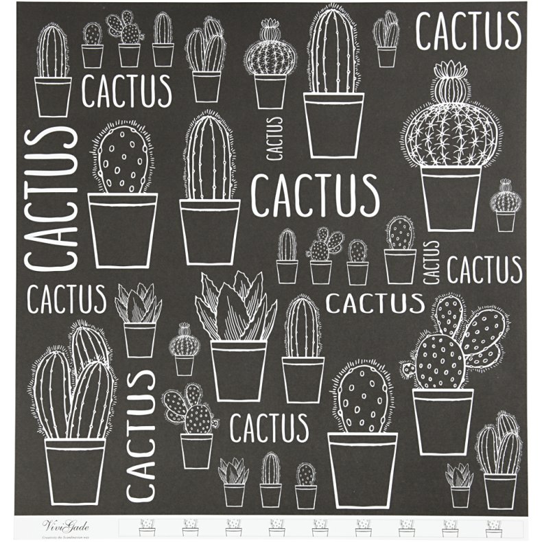 Designpapir, kaktus, 180 g, 5 ark/ 1 pk.