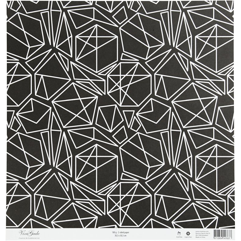 Designpapir, blade og m&oslash;nster, 180 g, 5 ark/ 1 pk.