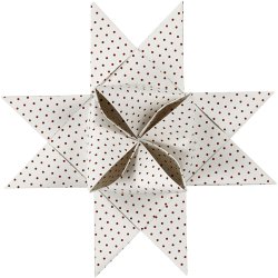 Stjernestrimler, L: 100 cm, diam. 18 cm, B: 40 mm, r&oslash;d, hvid, 40 strimler/ 1 pk.