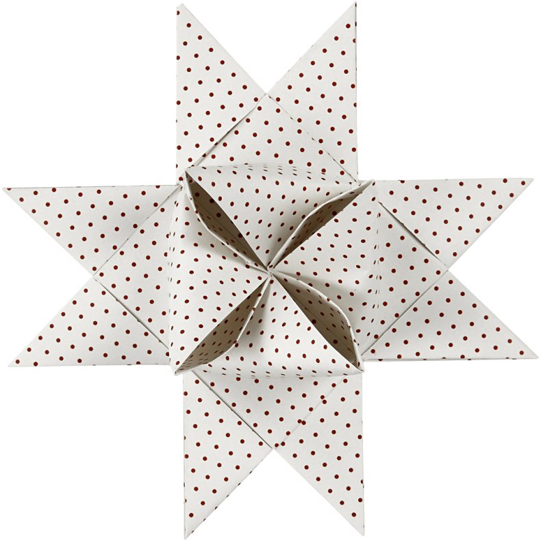 Stjernestrimler, L: 100 cm, diam. 18 cm, B: 40 mm, r&oslash;d, hvid, 40 strimler/ 1 pk.