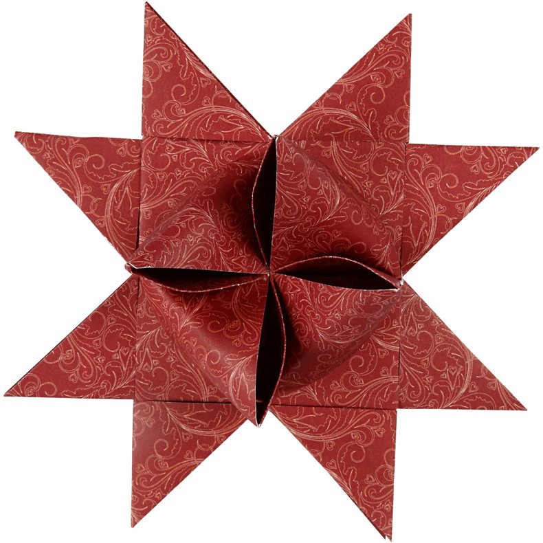 Stjernestrimler, L: 100 cm, diam. 18 cm, B: 40 mm, r&oslash;d, hvid, 40 strimler/ 1 pk.