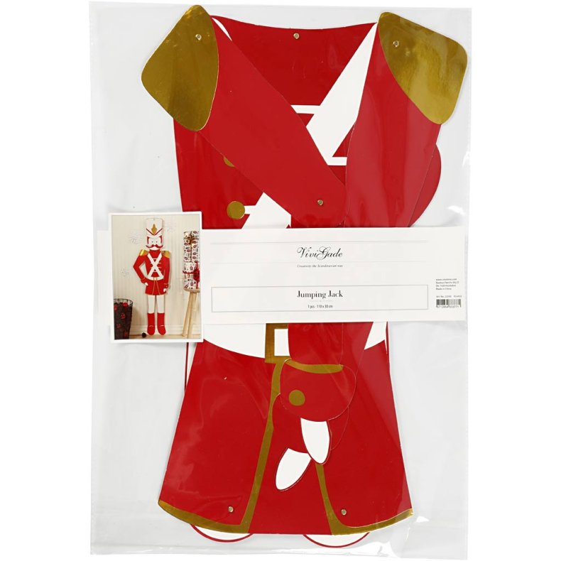 N&oslash;ddekn&aelig;kker, H: 110 cm, B: 30 cm, 300 g, guld, r&oslash;d, hvid, 1 stk.