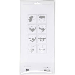 Flettede Julehjerter, str. 13,5x12,5 cm, r&oslash;d, hvid, 8 s&aelig;t/ 1 pk.