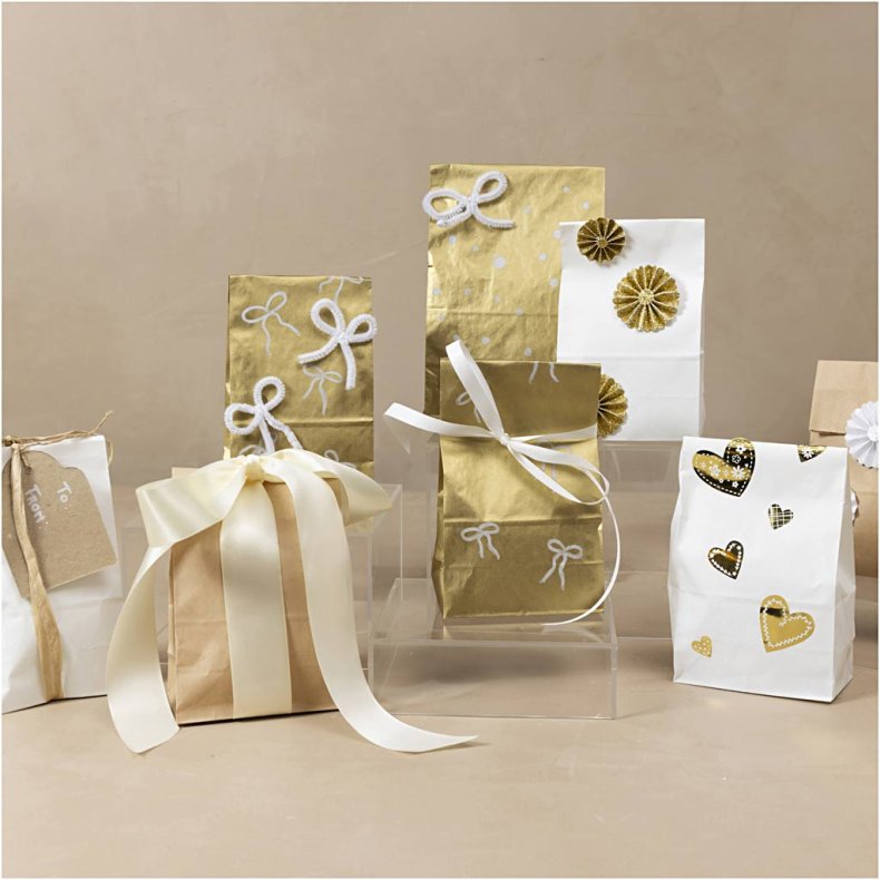 Papirposer, H: 22.5 cm, str. 6,5x11 cm, 50 g, brun, 100 stk./ 1 pk.