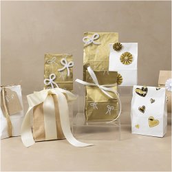 Papirposer, H: 22.5 cm, str. 6,5x11 cm, 50 g, hvid, 100 stk./ 1 pk.