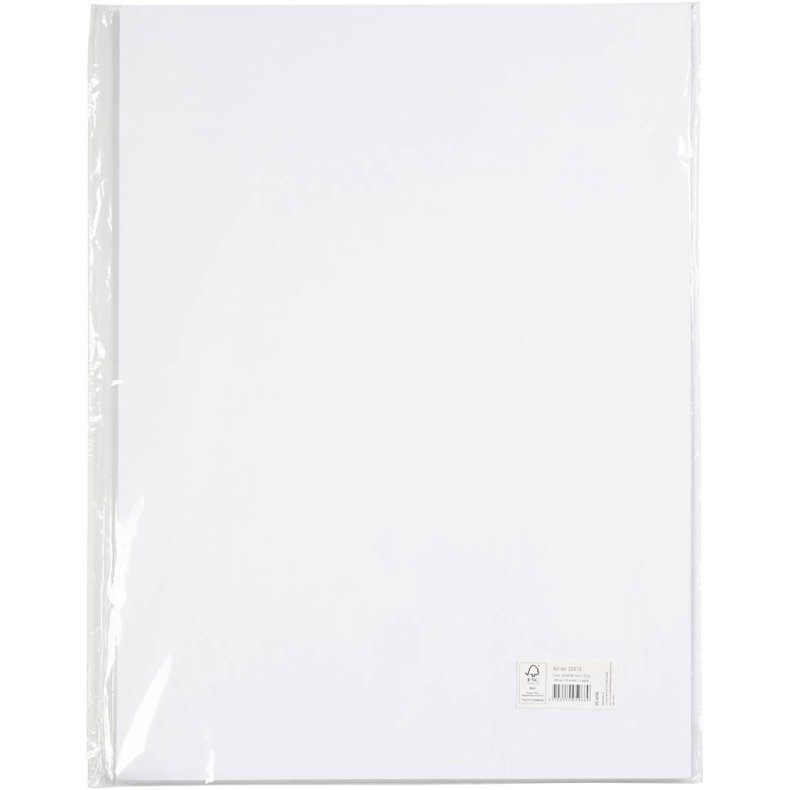 Karton, ark 460x640 mm, 210-220 g, hvid, 25 ark/ 1 pk.
