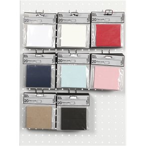 Bordkort, str. 9x4 cm, 220 g, ass. farver, 8x10 pk./ 1 pk.