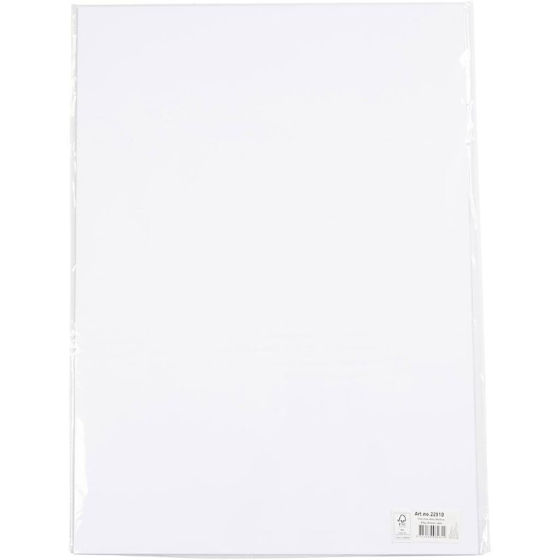 Karton, ark 50x70 cm, 270 g, hvid, 10 ark/ 1 pk.