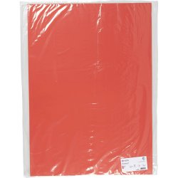 Karton, ark 50x70 cm, 270 g, r&oslash;d, 10 ark/ 1 pk.