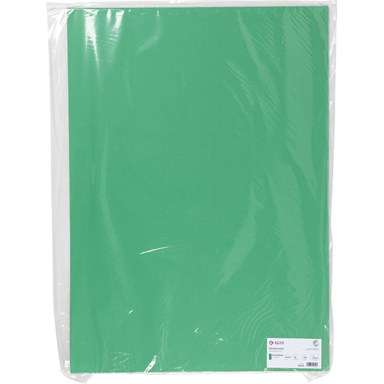 Karton, ark 50x70 cm, 270 g, gr&aelig;sgr&oslash;n, 10 ark/ 1 pk.