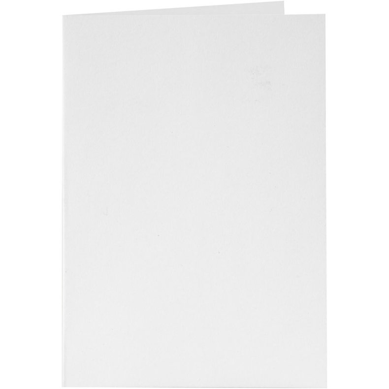 Kort og kuverter, kort str. 10,5x15 cm, kuvert str. 11,5x16,5 cm, 110+230 g, hvid, 6 s&aelig;t/ 1 pk.