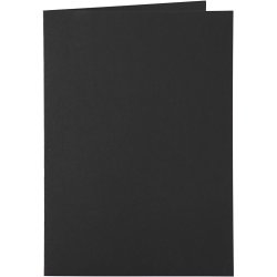 Kort og kuverter, kort str. 10,5x15 cm, kuvert str. 11,5x16,5 cm, 110+230 g, sort, 6 s&aelig;t/ 1 pk.