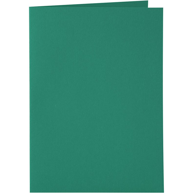 Kort og kuverter, kort str. 10,5x15 cm, kuvert str. 11,5x16,5 cm, 110+230, m&oslash;rk gr&oslash;n, 6 s&aelig;t/ 1 pk.