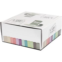 Kort og kuverter, kort str. 10,5x15 cm, kuvert str. 11,5x16,5 cm, 120+210 g, ass. farver, 12x10 pk./ 1 pk.