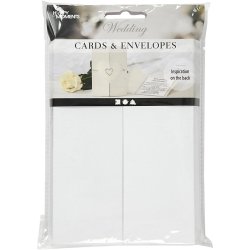 Perlemorskort med kuvert, kort str. 10,5x15 cm, kuvert str. 11,5x16,5 cm, 230+120 g, hvid, 10 s&aelig;t/ 1 pk.