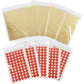 Klistermærker, Hjerter og stjerner, str. 14 mm, 100 ark/ 1 pk.