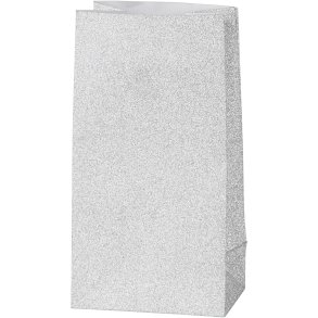 Papirposer, H: 17 cm, str. 6x9 cm, 120 g, sølv, 8 stk./ 1 pk.