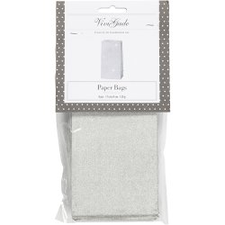 Papirposer, H: 17 cm, str. 6x9 cm, 120 g, s&oslash;lv, 8 stk./ 1 pk.