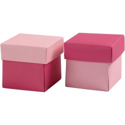 Fold-selv-&aelig;ske, str. 5,5x5,5 cm, 250 g, rosa/pink, 10 stk./ 1 pk.