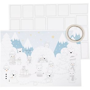 Julekalender, str. 30x42 cm, 30 stk./ 1 pk.
