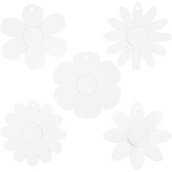 Blomster, diam. 20 cm, 400 g, hvid, 5x3 stk./ 1 pk.