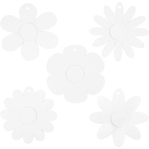 Blomster, diam. 20 cm, 400 g, hvid, 5x3 stk./ 1 pk.