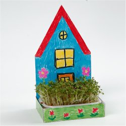 Karsebakke-figur, hus, H: 20 cm, hvid, 6 s&aelig;t/ 1 pk.