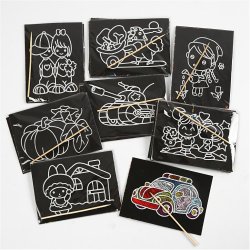 Skrabebilleder, str. 9x12 cm, 96 ass./ 1 pk.