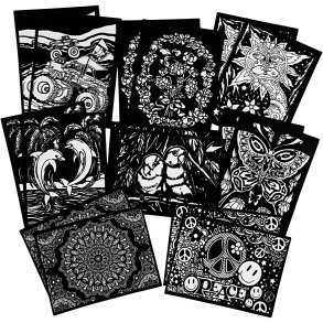 Velourbilleder, str. 25x19 cm, 16 stk./ 1 pk.