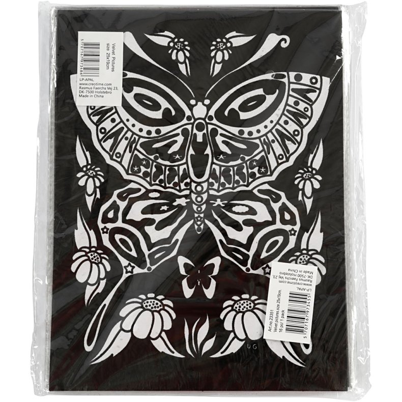 Velourbilleder, str. 25x19 cm, 16 stk./ 1 pk.