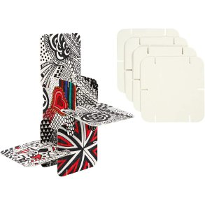 Pusle konstruktionsbrikker, str. 9,3x9,3 cm, tykkelse 1,2 mm, hvid, 200 stk./ 1 pk.