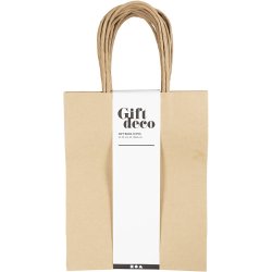 Papirposer, H: 23 cm, B: 18x9 cm, 125 g, brun, 10 stk./ 1 pk.