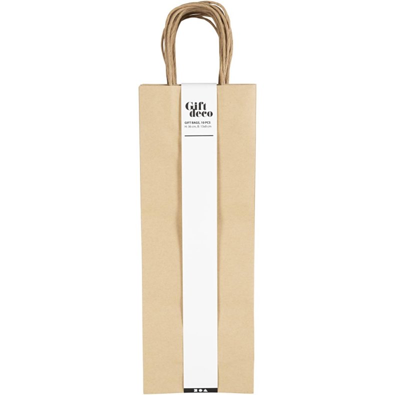 Papirposer, H: 36 cm, B: 13x8 cm, 125 g, brun, 10 stk./ 1 pk.